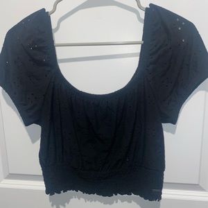 Hollister Black Smocked Top